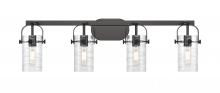 Innovations Lighting 423-4W-BK-G423-7DE - Pilaster II Cylinder - 4 Light - 35 inch - Matte Black - Bath Vanity Light