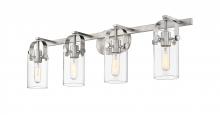 Innovations Lighting 423-4W-SN-4CL-LED - Pilaster - 4 Light - 35 inch - Brushed Satin Nickel - Bath Vanity Light