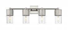  428-4W-SN-G428-7CL - Bolivar - 4 Light - 31 inch - Satin Nickel - Bath Vanity Light