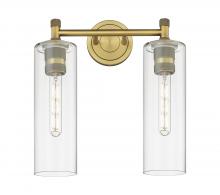 Innovations Lighting 434-2W-BB-G434-12CL - Crown Point - 2 Light - 14 inch - Brushed Brass - Bath Vanity Light