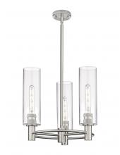  434-3CR-SN-G434-12CL - Crown Point - 3 Light - 18 inch - Satin Nickel - Pendant