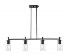  434-4I-BK-G434-7CL - Crown Point - 4 Light - 44 inch - Matte Black - Island Light