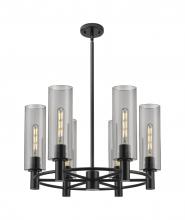  434-6CR-BK-G434-12SM - Crown Point - 6 Light - 24 inch - Matte Black - Chandelier