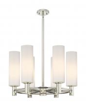  434-6CR-PN-G434-12WH - Crown Point - 6 Light - 24 inch - Polished Nickel - Chandelier