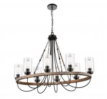 Innovations Lighting 442-8CR-BK-CL-LED - Paladin - 8 Light - 39 inch - Matte Black - Chain Hung - Chandelier