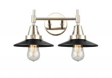 Innovations Lighting 447-2W-PN-M6-BK - Railroad - 2 Light - 17 inch - Polished Nickel - Bath Vanity Light