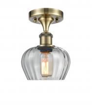 Innovations Lighting 516-1C-AB-G92 - Fenton - 1 Light - 7 inch - Antique Brass - Semi-Flush Mount