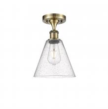 Innovations Lighting 516-1C-AB-GBC-84 - Berkshire - 1 Light - 8 inch - Antique Brass - Semi-Flush Mount