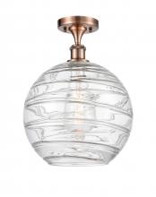 Innovations Lighting 516-1C-AC-G1213-12 - Athens Deco Swirl - 1 Light - 12 inch - Antique Copper - Semi-Flush Mount