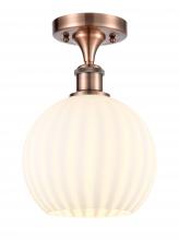 Innovations Lighting 516-1C-AC-G1217-8WV - White Venetian - 1 Light - 8 inch - Antique Copper - Semi-Flush Mount