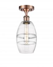 Innovations Lighting 516-1C-AC-G557-6CL - Vaz - 1 Light - 6 inch - Antique Copper - Semi-Flush Mount