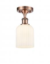 Innovations Lighting 516-1C-AC-G559-5GWH - Bridal Veil - 1 Light - 5 inch - Antique Copper - Semi-Flush Mount