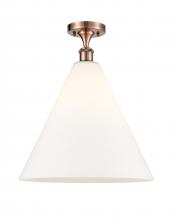 Innovations Lighting 516-1C-AC-GBC-161-LED - Berkshire - 1 Light - 16 inch - Antique Copper - Semi-Flush Mount