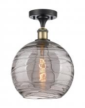 Innovations Lighting 516-1C-BAB-G1213-10SM - Athens Deco Swirl - 1 Light - 10 inch - Black Antique Brass - Semi-Flush Mount