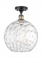 Innovations Lighting 516-1C-BAB-G1215-12 - Athens Water Glass - 1 Light - 12 inch - Black Antique Brass - Semi-Flush Mount