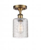 Innovations Lighting 516-1C-BB-G112C-5CL - Cobbleskill - 1 Light - 5 inch - Brushed Brass - Semi-Flush Mount