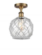 Innovations Lighting 516-1C-BB-G122-8RW - Farmhouse Rope - 1 Light - 8 inch - Brushed Brass - Semi-Flush Mount