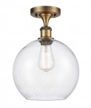 Innovations Lighting 516-1C-BB-G124-10-LED - Athens - 1 Light - 10 inch - Brushed Brass - Semi-Flush Mount