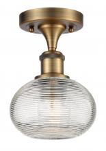 Innovations Lighting 516-1C-BB-G555-6CL - Ithaca - 1 Light - 6 inch - Brushed Brass - Semi-Flush Mount