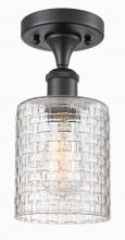 Innovations Lighting 516-1C-BK-G112C-5CL - Cobbleskill - 1 Light - 5 inch - Matte Black - Semi-Flush Mount