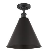 Innovations Lighting 516-1C-BK-MBC-16-BK - Berkshire - 1 Light - 16 inch - Matte Black - Semi-Flush Mount