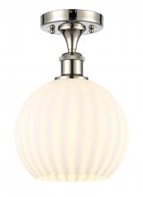 Innovations Lighting 516-1C-PN-G1217-8WV - White Venetian - 1 Light - 8 inch - Polished Nickel - Semi-Flush Mount