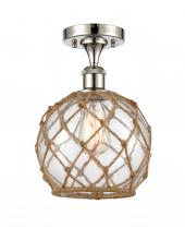 Innovations Lighting 516-1C-PN-G122-8RB - Farmhouse Rope - 1 Light - 8 inch - Polished Nickel - Semi-Flush Mount