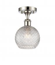 Innovations Lighting 516-1C-PN-G122C-6CL - Athens - 1 Light - 6 inch - Polished Nickel - Semi-Flush Mount