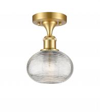 Innovations Lighting 516-1C-SG-G555-6CL - Ithaca - 1 Light - 6 inch - Satin Gold - Semi-Flush Mount