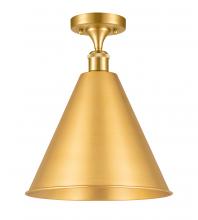 Innovations Lighting 516-1C-SG-MBC-16-SG - Berkshire - 1 Light - 16 inch - Satin Gold - Semi-Flush Mount