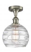 Innovations Lighting 516-1C-SN-G1213-8 - Athens Deco Swirl - 1 Light - 8 inch - Brushed Satin Nickel - Semi-Flush Mount