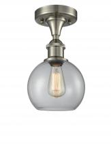 Innovations Lighting 516-1C-SN-G122C-8CL - Athens - 1 Light - 8 inch - Brushed Satin Nickel - Semi-Flush Mount