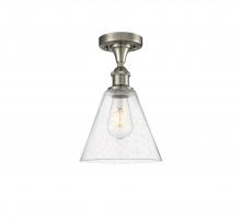 Innovations Lighting 516-1C-SN-GBC-84 - Berkshire - 1 Light - 8 inch - Brushed Satin Nickel - Semi-Flush Mount