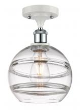 Innovations Lighting 516-1C-WPC-G556-8CL - Rochester - 1 Light - 8 inch - White Polished Chrome - Semi-Flush Mount