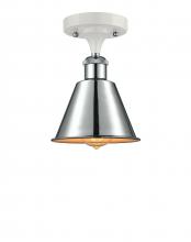 Innovations Lighting 516-1C-WPC-M8 - Smithfield - 1 Light - 7 inch - White Polished Chrome - Semi-Flush Mount