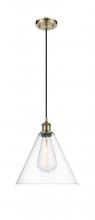 Innovations Lighting 516-1P-AB-GBC-122 - Berkshire - 1 Light - 12 inch - Antique Brass - Cord hung - Mini Pendant