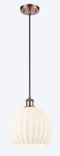 Innovations Lighting 516-1P-AC-G1217-10WV - White Venetian - 1 Light - 10 inch - Antique Copper - Cord Hung - Mini Pendant