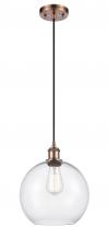 Innovations Lighting 516-1P-AC-G122-10 - Athens - 1 Light - 10 inch - Antique Copper - Cord hung - Mini Pendant