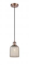 Innovations Lighting 516-1P-AC-G559-5ME - Bridal Veil - 1 Light - 5 inch - Antique Copper - Cord hung - Mini Pendant