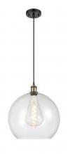 Innovations Lighting 516-1P-BAB-G124-14 - Athens - 1 Light - 14 inch - Black Antique Brass - Cord hung - Pendant