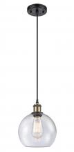 Innovations Lighting 516-1P-BAB-G124-8 - Athens - 1 Light - 8 inch - Black Antique Brass - Cord hung - Mini Pendant