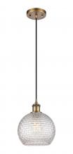 Innovations Lighting 516-1P-BB-G122C-8CL - Athens - 1 Light - 8 inch - Brushed Brass - Cord hung - Mini Pendant