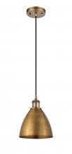 Innovations Lighting 516-1P-BB-MBD-75-BB - Bristol - 1 Light - 8 inch - Brushed Brass - Cord hung - Mini Pendant