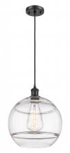  516-1P-BK-G556-12CL - Rochester - 1 Light - 12 inch - Matte Black - Cord hung - Mini Pendant