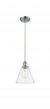 Innovations Lighting 516-1P-PC-GBC-84 - Berkshire - 1 Light - 8 inch - Polished Chrome - Cord hung - Mini Pendant