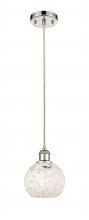 Innovations Lighting 516-1P-PN-G1216-6WM - White Mouchette - 1 Light - 6 inch - Polished Nickel - Cord Hung - Mini Pendant