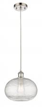 Innovations Lighting 516-1P-PN-G555-10CL - Ithaca - 1 Light - 10 inch - Polished Nickel - Cord hung - Mini Pendant