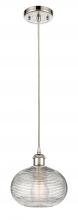 Innovations Lighting 516-1P-PN-G555-8CL - Ithaca - 1 Light - 8 inch - Polished Nickel - Cord hung - Mini Pendant