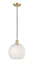 Innovations Lighting 516-1P-SG-G1216-10WM - White Mouchette - 1 Light - 10 inch - Satin Gold - Cord Hung - Mini Pendant