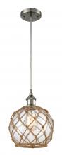 Innovations Lighting 516-1P-SN-G122-8RB - Farmhouse Rope - 1 Light - 8 inch - Brushed Satin Nickel - Cord hung - Mini Pendant